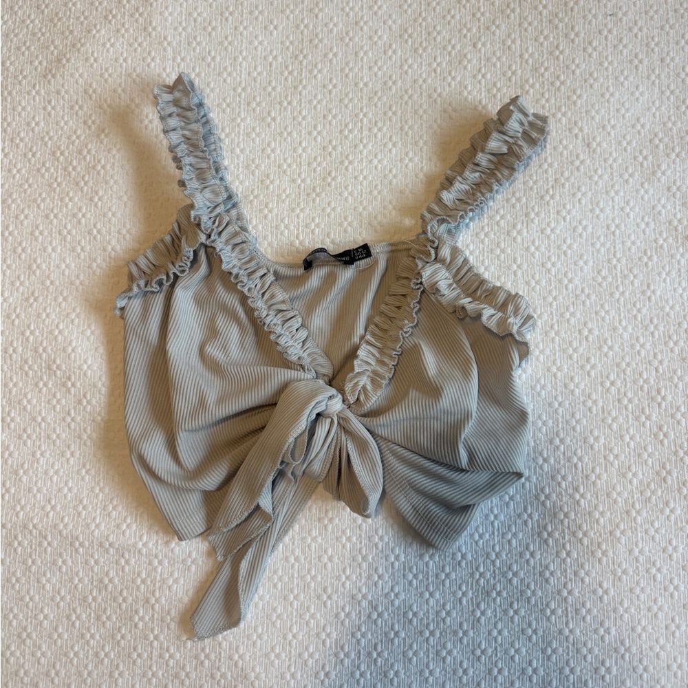 Ruffled White Women's Triangle Top